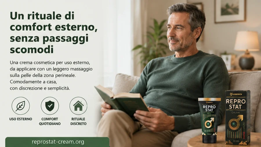 Reprostat Cream — rituale di comfort esterno per l'uomo, a casa