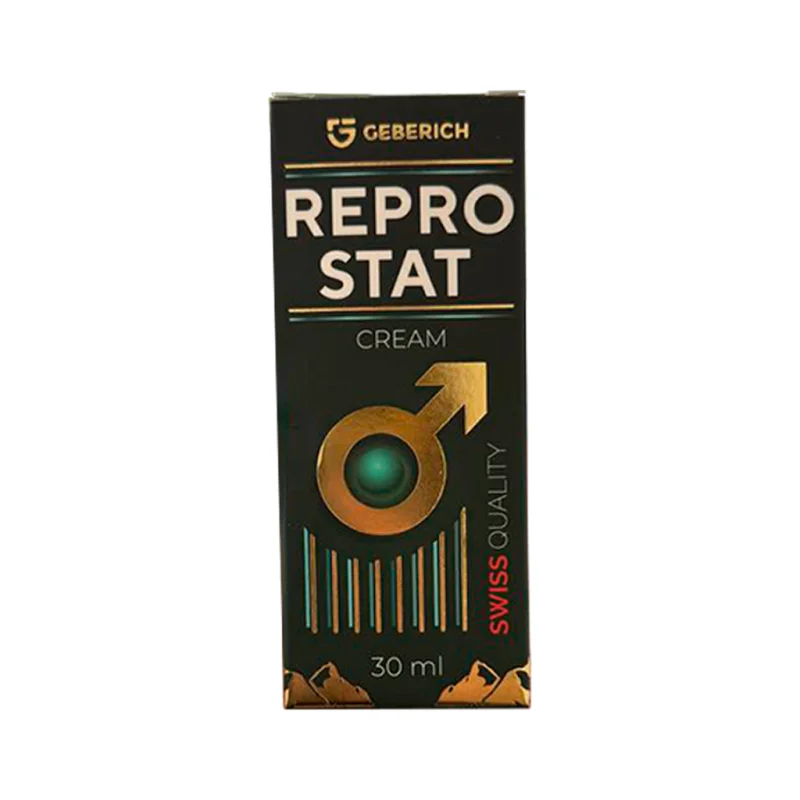 Reprostat Cream — confezione GEBERICH con simbolo maschile, 30 ml
