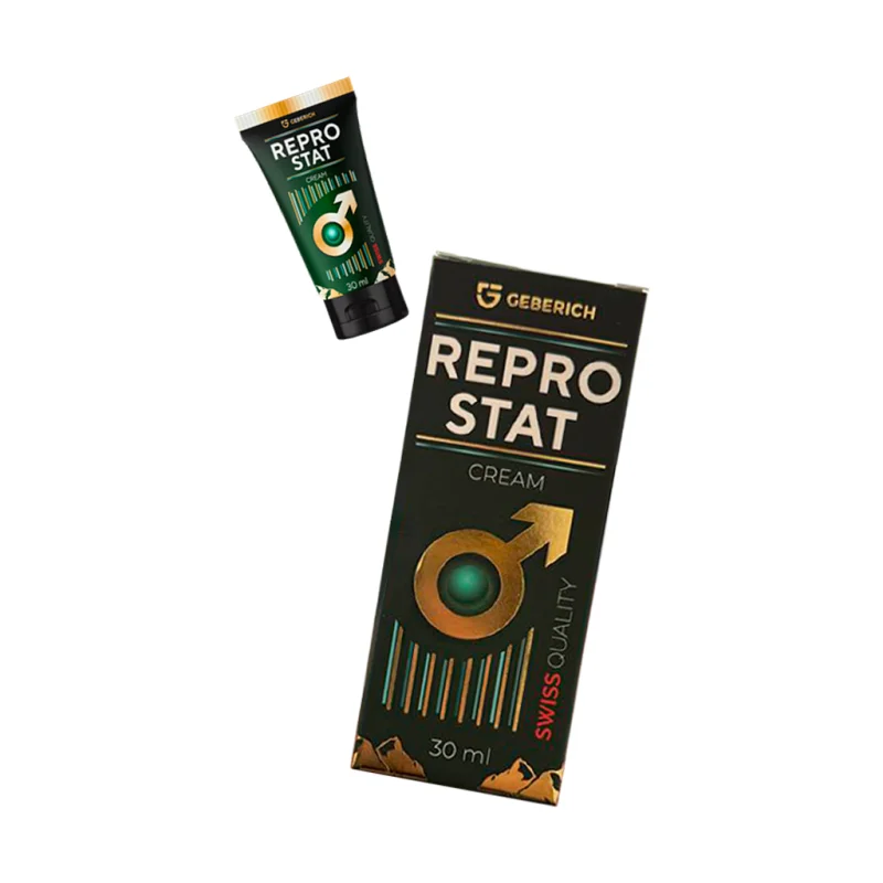 Reprostat Cream — tubo e scatola della crema per la zona maschile